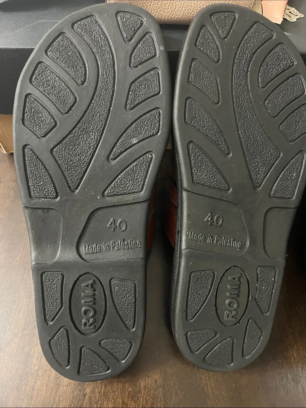 Men's Brown Leather Slide Sandals